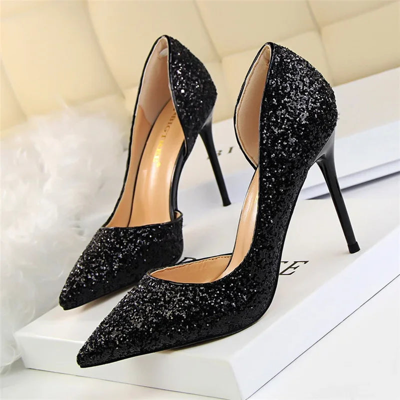 Scarpin Salto Agulha Cristal Noir - PasChic