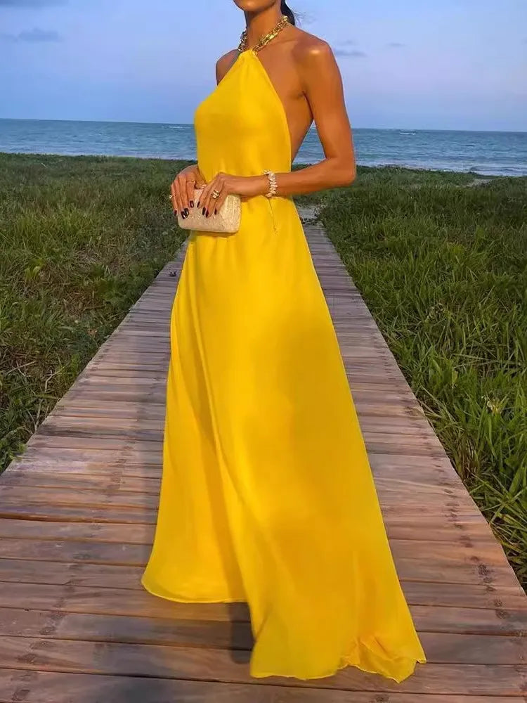 Vestido Longo Leve e Iluminado Solenne d’Or - DrèssChic