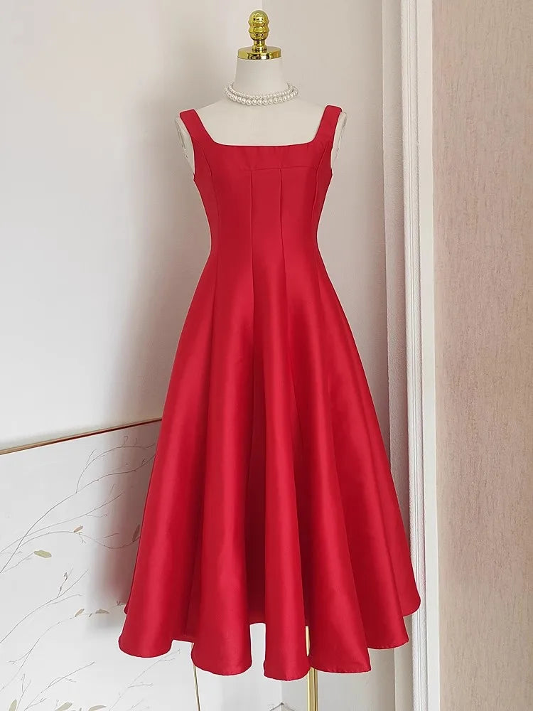 Vestido de Cetim Midi-Longo Realeza Serena  - DrèssChic®