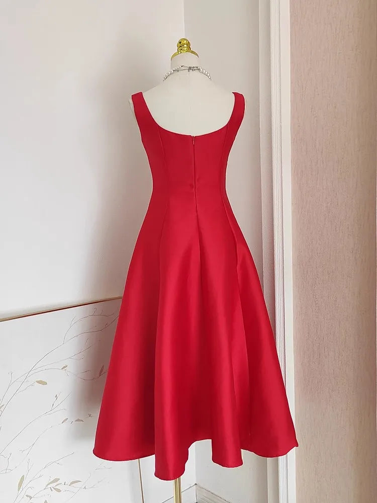 Vestido de Cetim Midi-Longo Realeza Serena  - DrèssChic®