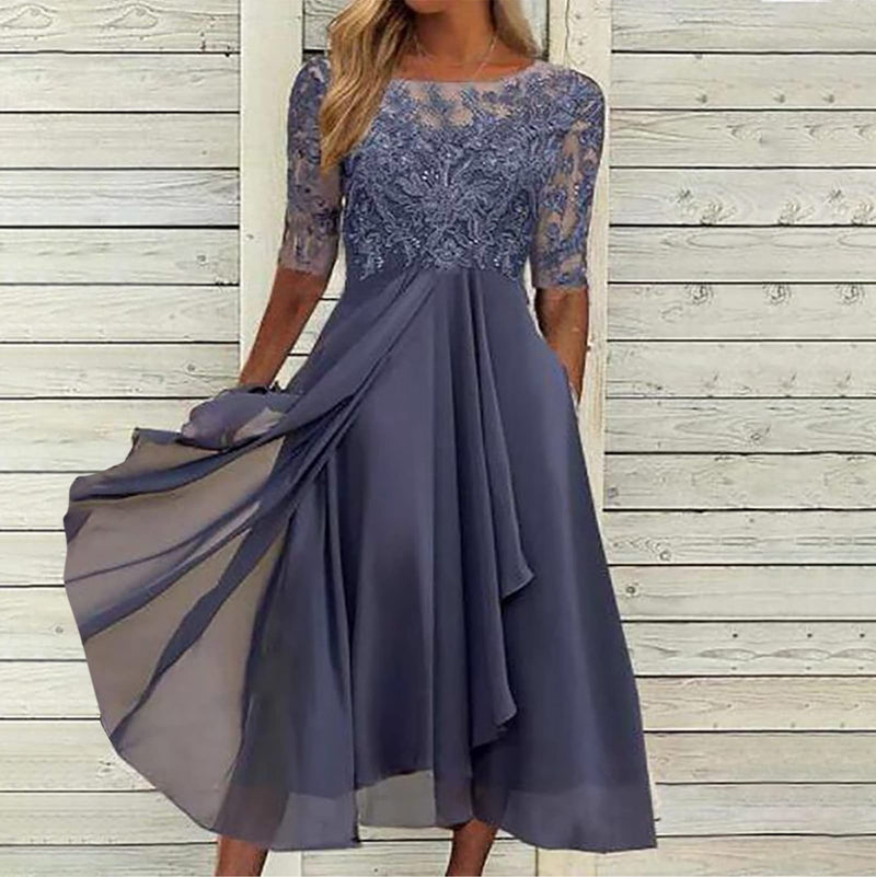 Vestido Bordado Midi-Longo Aurora Eterna  - DrèssChic