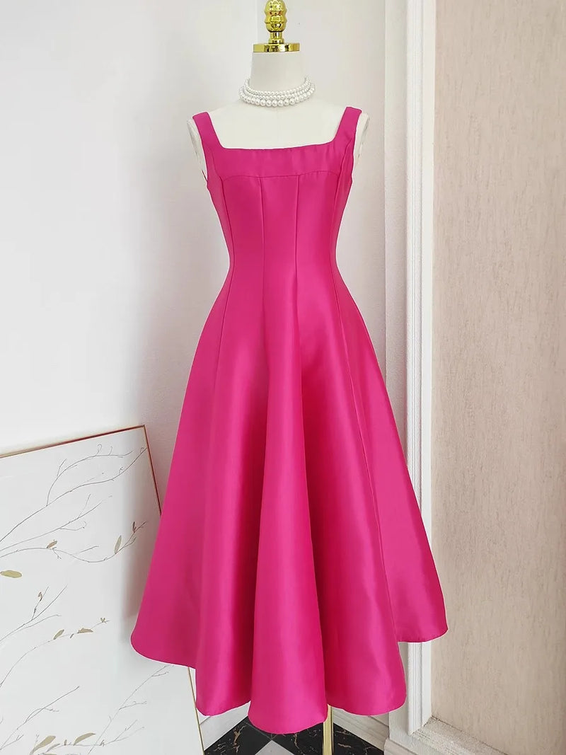 Vestido de Cetim Midi-Longo Realeza Serena  - DrèssChic®