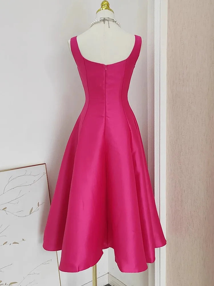 Vestido de Cetim Midi-Longo Realeza Serena  - DrèssChic®