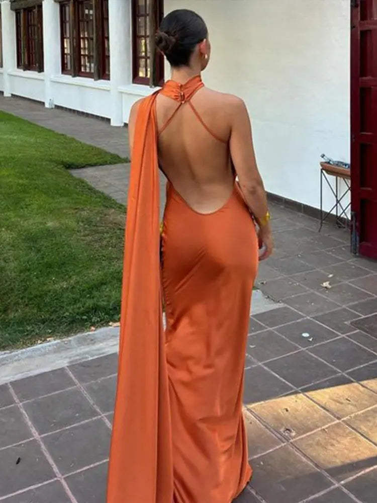 Vestido de Cetim Sofisticado Marrocos - DrèssChic