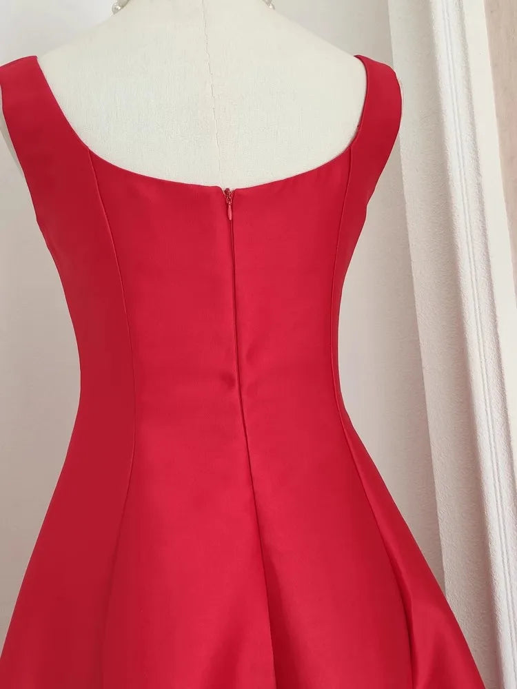 Vestido de Cetim Midi-Longo Realeza Serena  - DrèssChic®