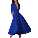 Vestido Elegante Midi Longo Elisa Fleur - DrèssChic