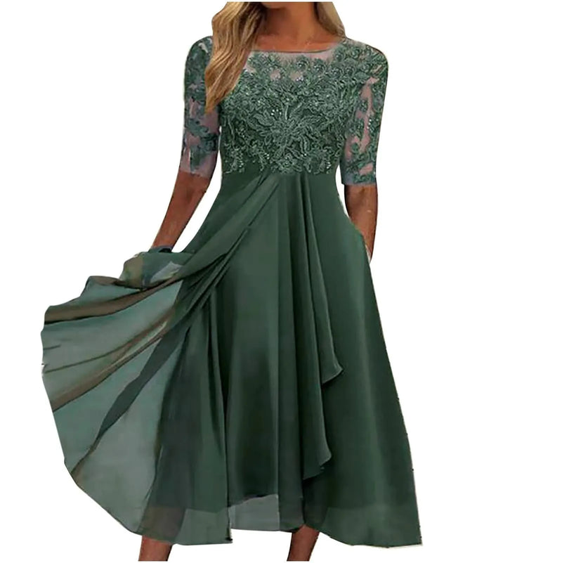Vestido Bordado Midi-Longo Aurora Eterna  - DrèssChic
