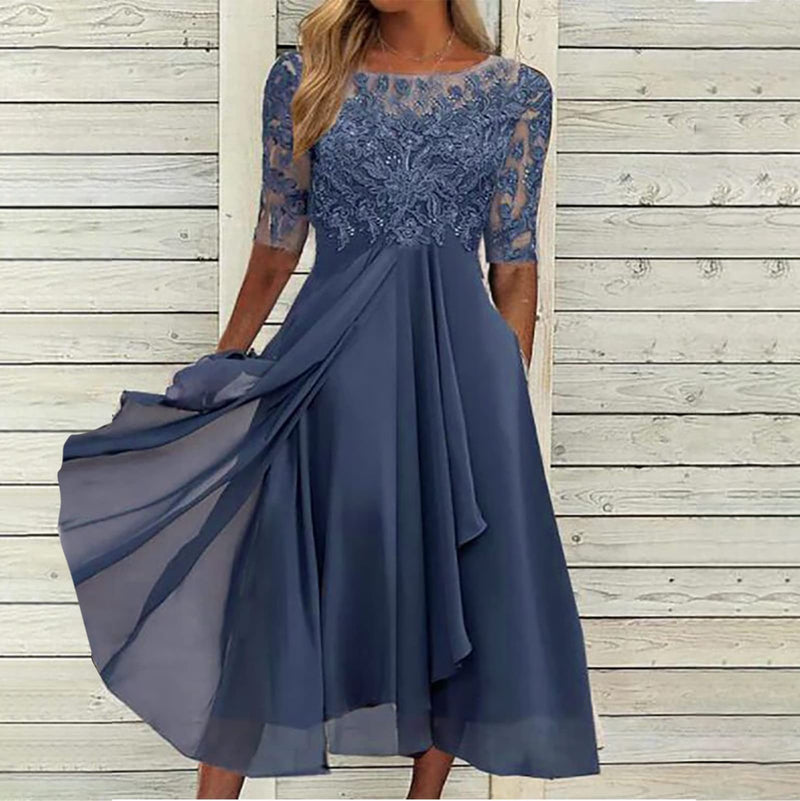 Vestido Bordado Midi-Longo Aurora Eterna  - DrèssChic