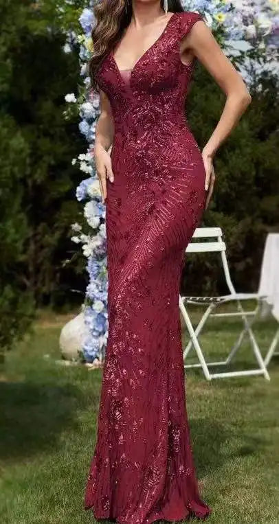 Vestido Longo em Paetê Garden - DrèssChic