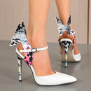 Scarpin de Couro Salto Agulha Fly Butterfly® - PasChic