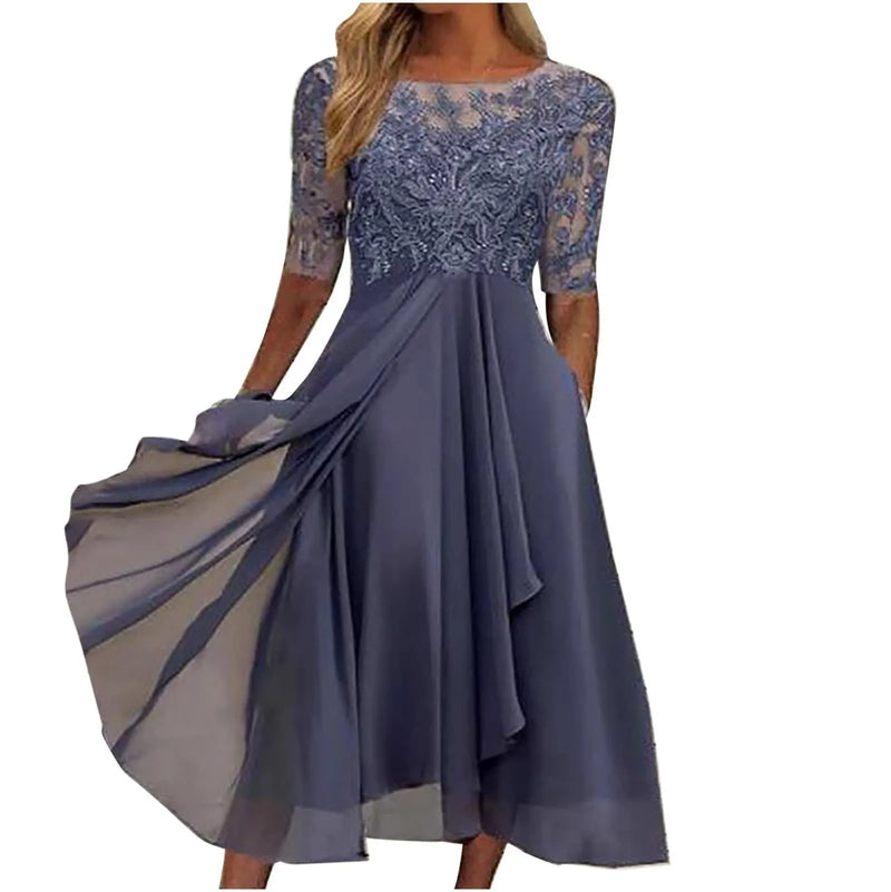 Vestido Bordado Midi-Longo Aurora Eterna  - DrèssChic