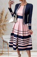 Vestido Midi Clássico Élégance Marine®   - DrèssChic