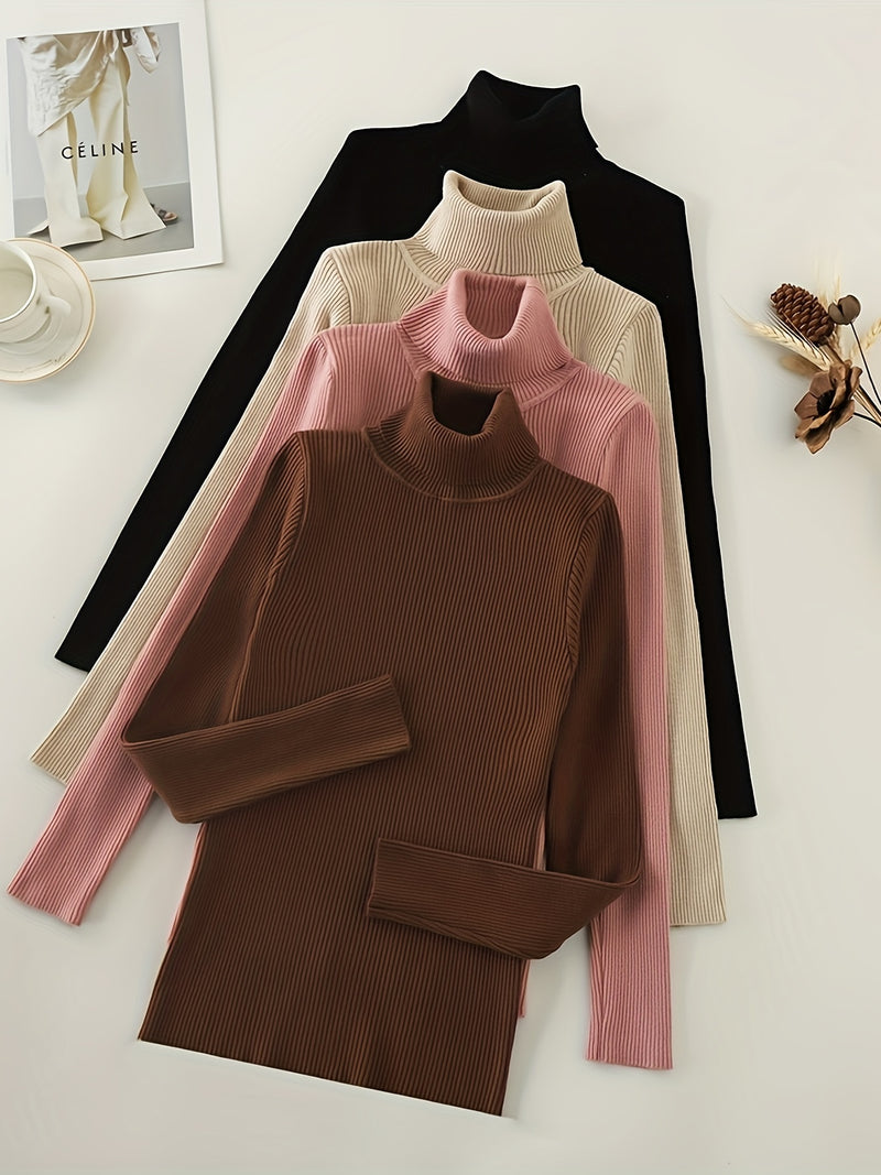 Kit 4 Blusas Cacharrel Feminina Gola Alta - Classic Mood®