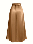 Saia de Cetim Golden Serenade - JupeChic