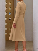 Vestido Midi Elegante e Clássico - Rosée Majestueuse®