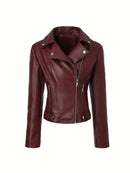 Jaqueta de Couro Biker Feminina - Noir Edge Jacket®
