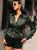 Camisa de Cetim Social Drapè - ChemissChic®