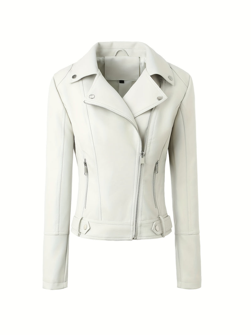 Jaqueta de Couro Biker Feminina - Noir Edge Jacket®