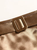 Saia de Cetim Golden Serenade - JupeChic