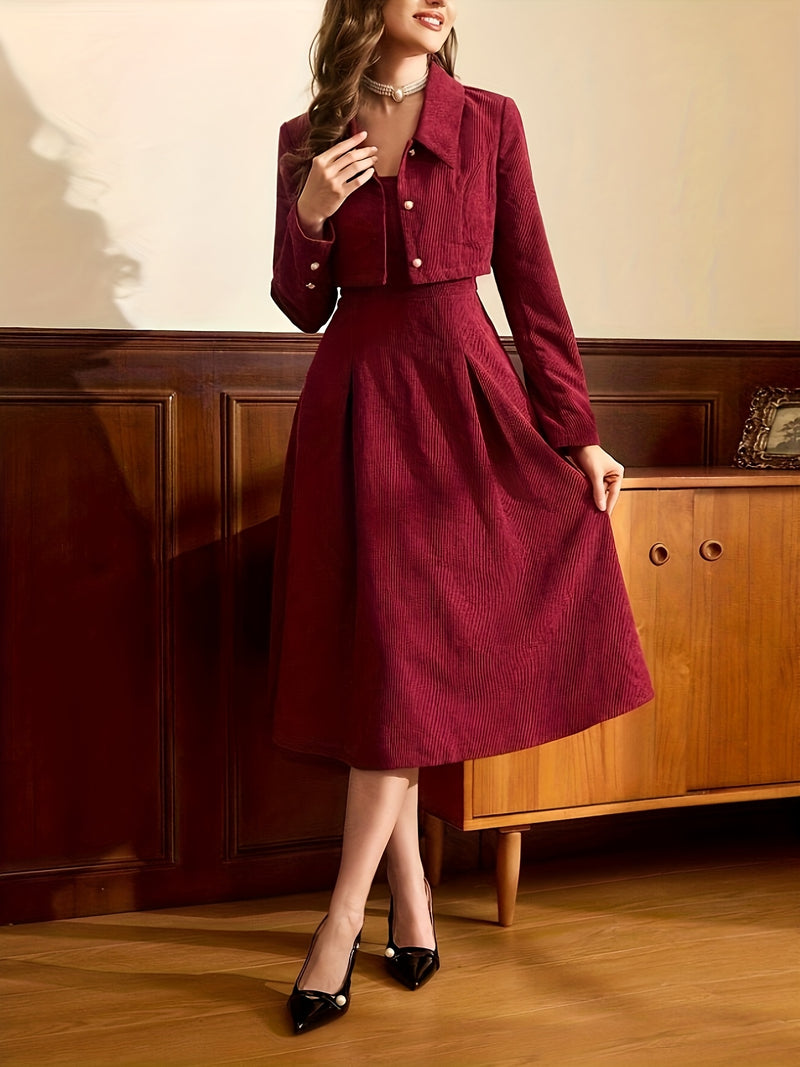 Conjunto de Veludo Cotelê - Velvet Bordeaux®