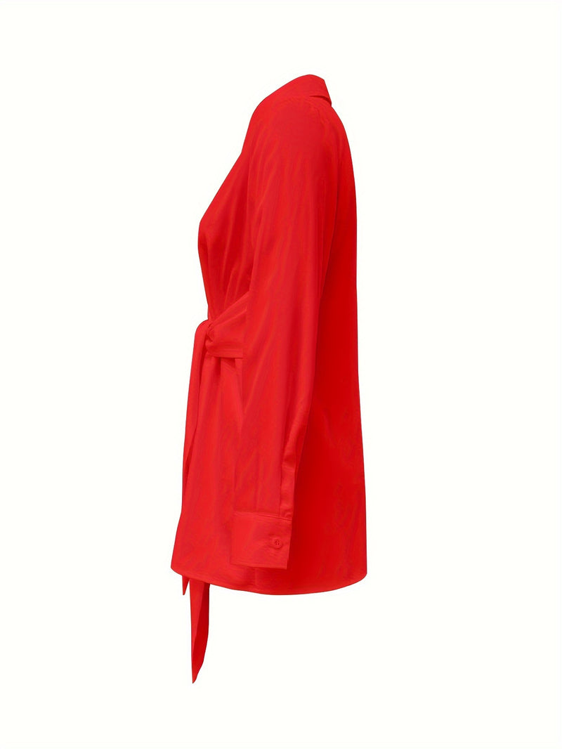 Camisa de Seda com Laço Frontal - ChemissChic®