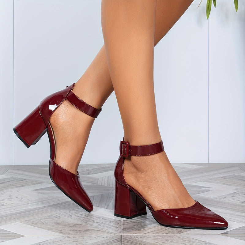 Sapato de Salto Envernizado - Crimson Poise®