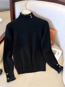 Suéter Feminino Forrado de Lã Delicado Gola Alta - Frost Charm®