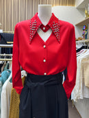 Camisa de Seda com Strass - ChemissChic®