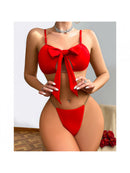 Conjunto Lingerie Renda Vermelha Coeur Ouvert - Lady Chic