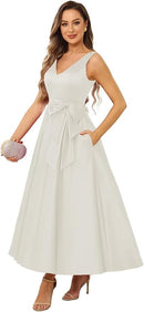 Vestido Midi Longo Sofisticado Noeud de Soie - DrèssChic