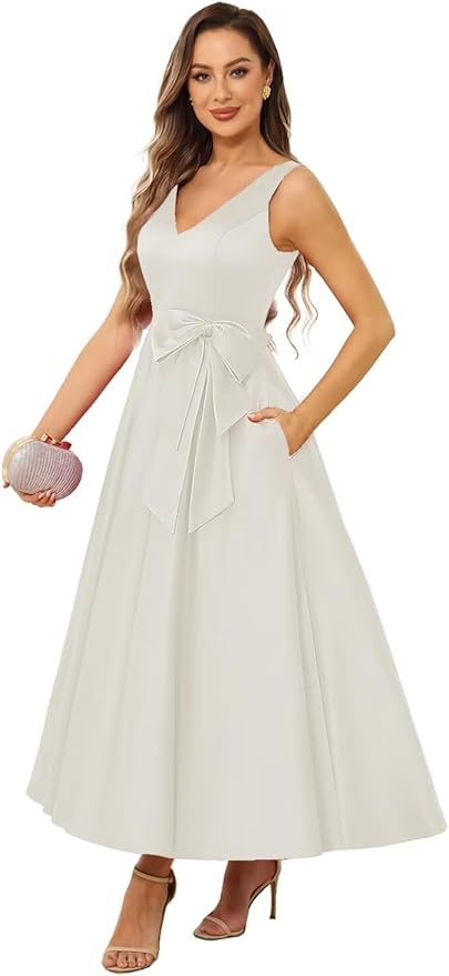 Vestido Midi Longo Sofisticado Noeud de Soie - DrèssChic