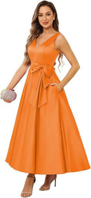 Vestido Midi Longo Sofisticado Noeud de Soie - DrèssChic