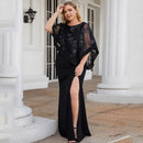 Vestido Plus Size em Chiffon e Renda Divine Élan - DrèssChic