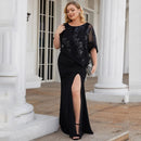 Vestido Plus Size em Chiffon e Renda Divine Élan - DrèssChic