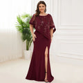 Vestido Plus Size em Chiffon e Renda Divine Élan - DrèssChic