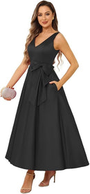 Vestido Midi Longo Sofisticado Noeud de Soie - DrèssChic