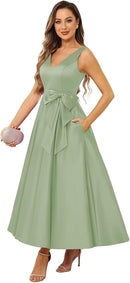 Vestido Midi Longo Sofisticado Noeud de Soie - DrèssChic