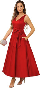 Vestido Midi Longo Sofisticado Noeud de Soie - DrèssChic